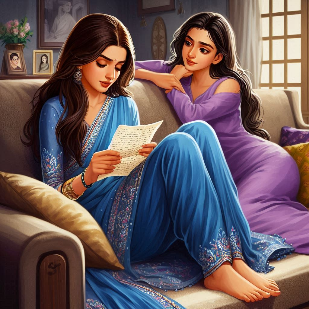 Aarushi & Prerna with Letter